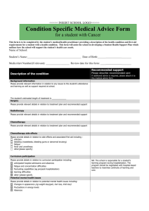 Condition Specific Medical Advice Form: Cancer