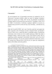 The 1997 UNWC and China`s Treaty Practice on Transboundary