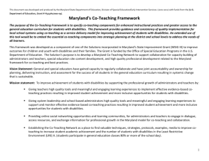 Co-Teaching Framework - Maryland Learning Links