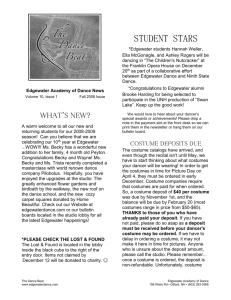 Edgewater Academy of Dance News Volume 10, Issue 1 Fall 2008