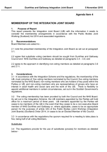 Agenda Item 4 Membership of the Integration Joint