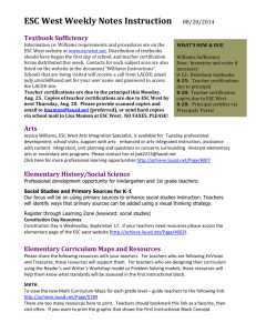 ESC West Weekly Notes Instruction 08/20/2014 Textbook