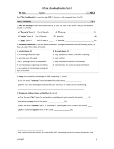 U-Prep 1 Reading Practice Test