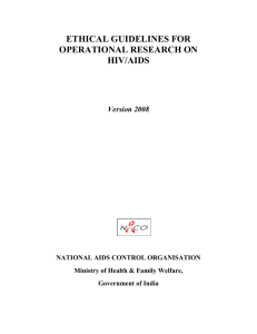 Ethical Guidelines for Operational Research on HIV/AIDS