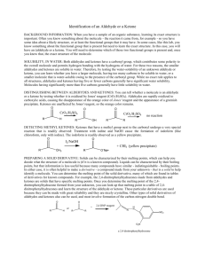 Identification Of An Aldehyde Or A Ketone