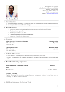 Resume ― Sajanlal - Bangalore INDIA NANO