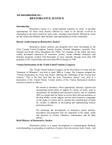 Restorative justice - Pakistan Society of Criminology