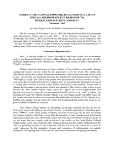 Report on 2005 EJ Caucus: Hurricane Recovery