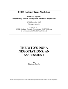 wto doha negotiations: an assessment