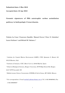 Genomic signatures of fifth autotrophic carbon assimilation pathway