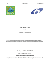 Final Report - NANO2 (Oxidation of