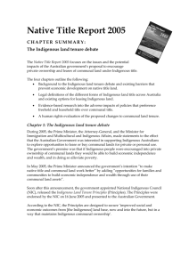 Native Title Report 2005 - Australian Human Rights Commission