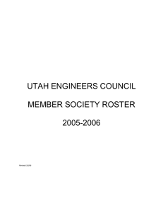 UTAH ENGINEERS COUNCIL MEMBER SOCIETY ROSTER 2005