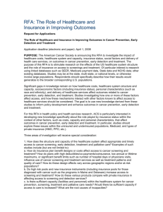 RFA: The Role of Healthcare and Insurance in Improving Outcomes