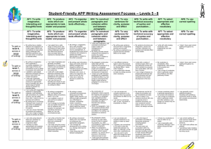 Writing APP Levels 5 – 7