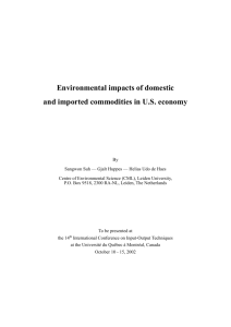 Environmental Impacts of Domestic and Imported Commodities in