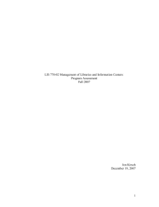 LIS 770-02 Management of Libraries and