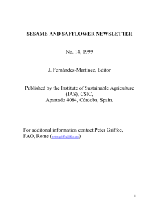 Sesame and Safflower Newsletter 1999