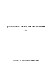 QUESTIONS OF THE FINAL EXAMINATION OF SURGERY AND