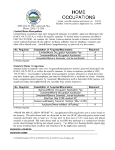 Home Occupations - City of Lakewood