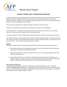 a Kaplan Youth in Philanthropy Scholarship application