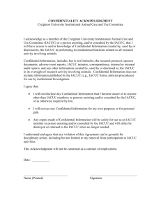 IACUC Confidentiality Agreement