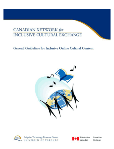 Considerations related to Culture - Canadian Network For Inclusive