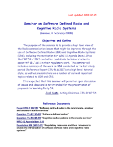 Seminar on Software Defined Radio and Cognitive Radio