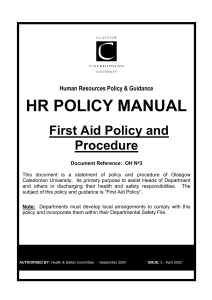 First Aid Policy - Glasgow Caledonian University