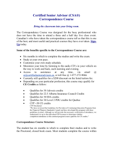 2005 Correspondence Course
