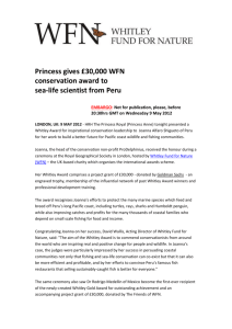 Princess gives £30000 WFN conservation award to sea