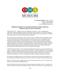 OMA Conference Press Release - Oklahoma Museums Association