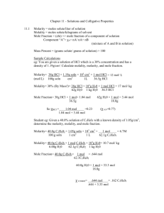 Chapter 11 Solutions and Colligative Properties