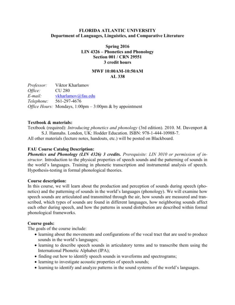 Syllabus Florida Atlantic University