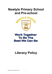 Literacy Policy for Airlie Primary and Pre-school