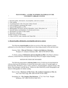 Film Studies Guide to Research