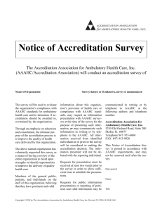 Notice of Accreditation Survey