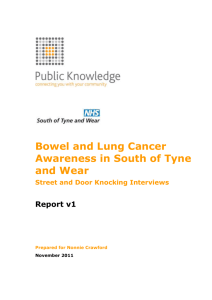 NHS South of Tyne & Wear Lung and Bowel CAM Report