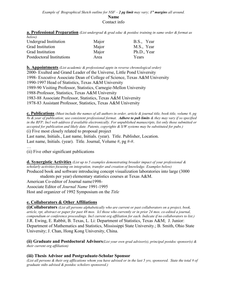 Biosketch Form  Fill Out and Sign Printable PDF Template  signNow