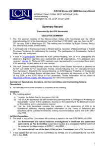 Summary Record - International Coral Reef Initiative