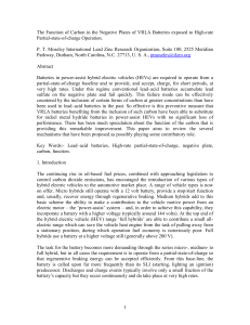 The Function of Carbon in the Negative Plates of VRLA