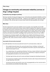 1. Improving services for pregnant women at Kings College Hospital