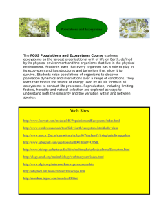 Populations and Ecosystems Module Overview