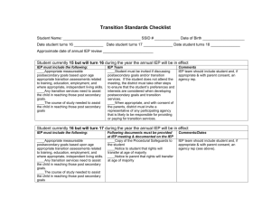 Transition Standards Checklist