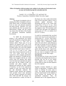 Effect of irrigation with increasing water salinity levels using sea