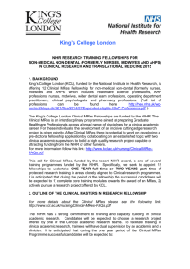 King`s College London NIHR RESEARCH TRAINING