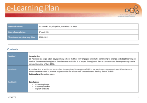 e-Learning Plan Template - St Patrick`s BNS, Castlebar, Co. Mayo