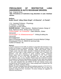 prevalence of restrictive lung disorders in auto rickshaw drivers