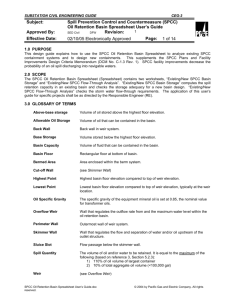 Oil Retention Basin Spreadsheet User`s Guide