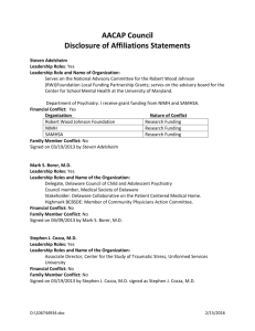 AACAP Council Disclosure of Affiliations Statements Steven